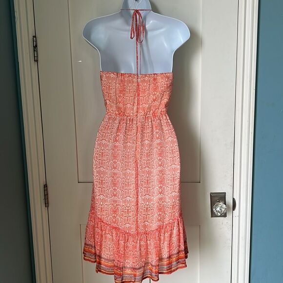 Twelfth Fifth Street Cynthia Vincent Sheer 100% Silk Orange Sleeveless Dress 6 - Picture 16 of 16